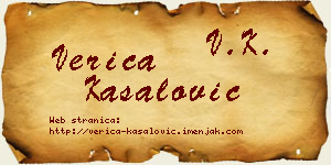 Verica Kasalović vizit kartica